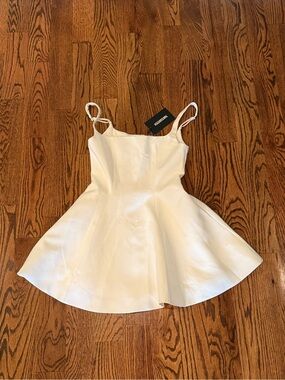 White Spaghetti-Strap Fit-and-Flare Dress